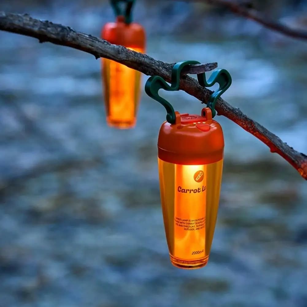 Adjustable Carrot Shape Camping Lamp with Treppiede - Waterproof 3-in-1 Portable Light from 2000mAh for Adventures at Open and Home Furniture