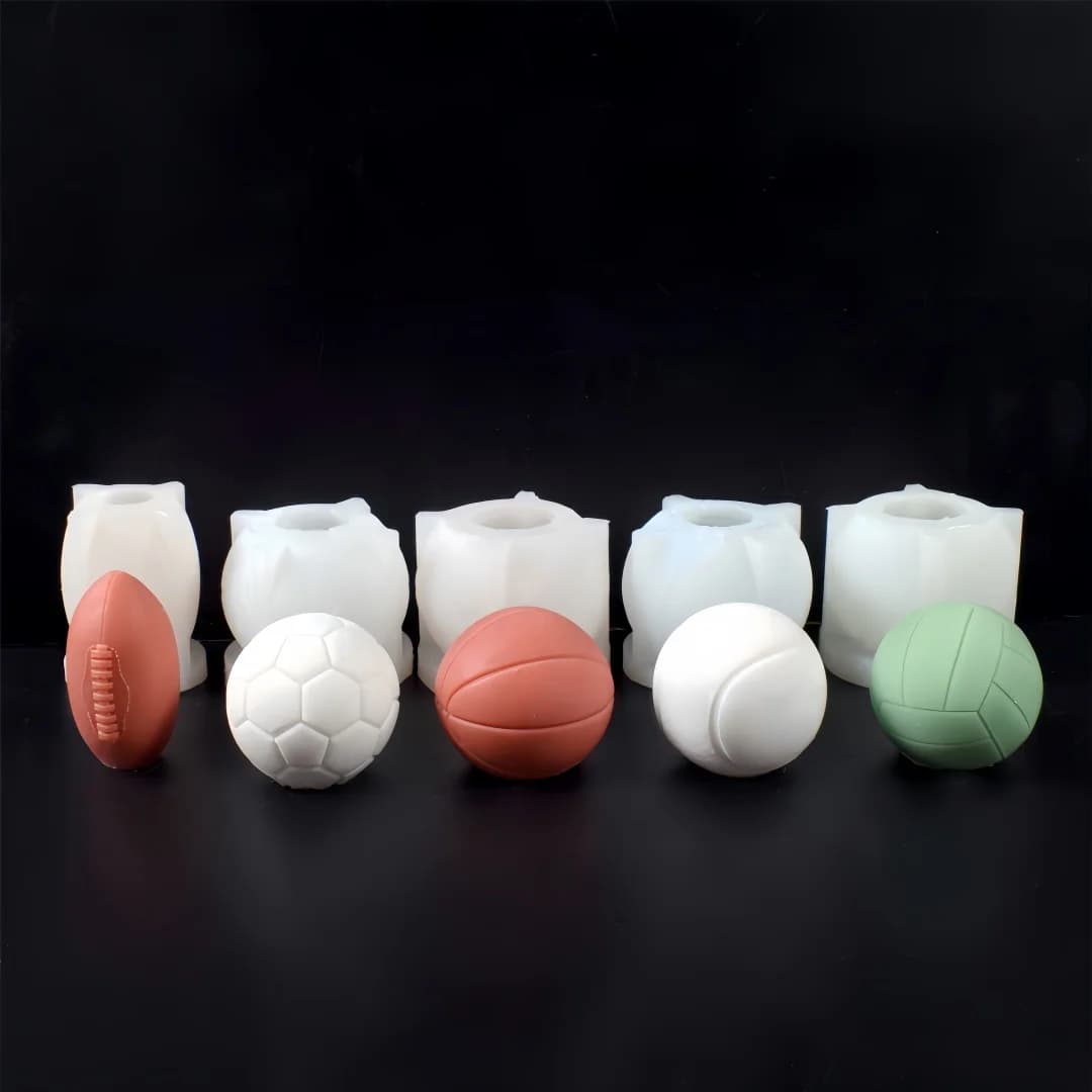 Silicone stamp for rugby candles, football, 3D basketball, DIY, volleyball, baseball, chalk crafts, chalk decoration molds