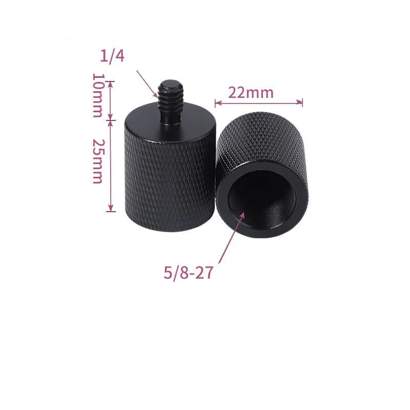 Adattatore filettato Supporto per microfono da 5/8" femmina a 1/4" maschio Monitor per fotocamera Adattatore da 5/8 a 1/4 Adattatore per treppiede