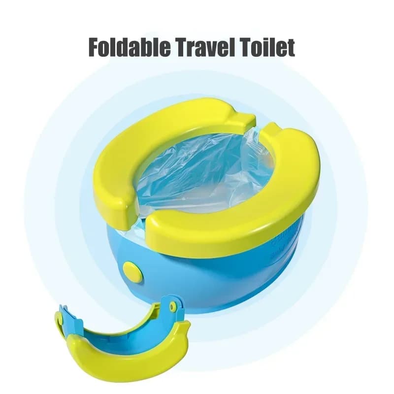Il sedile per vasino per bambini include 10 sacchetti per rifiuti Vasino portatile per bambini da viaggio pieghevole per esterni e interni facile da pulire
