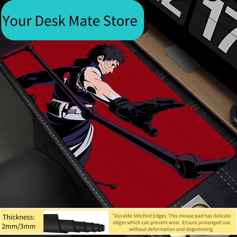 Tappetino per mouse 90x40 cm Anime Naruto Obito Uchiha Gamer Computer xxl Mousepad Accessori da gioco Tablet Varmilo Tappetino per tastiera Mausepad