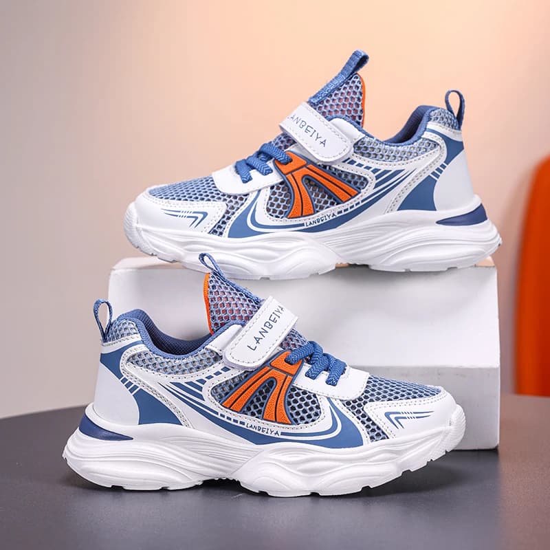 Scarpe estive per bambini, sneakers da ragazzo in rete traspirante, leggere, casual, alla moda, scarpe sportive da tennis per bambini dai 4 ai 12 anni