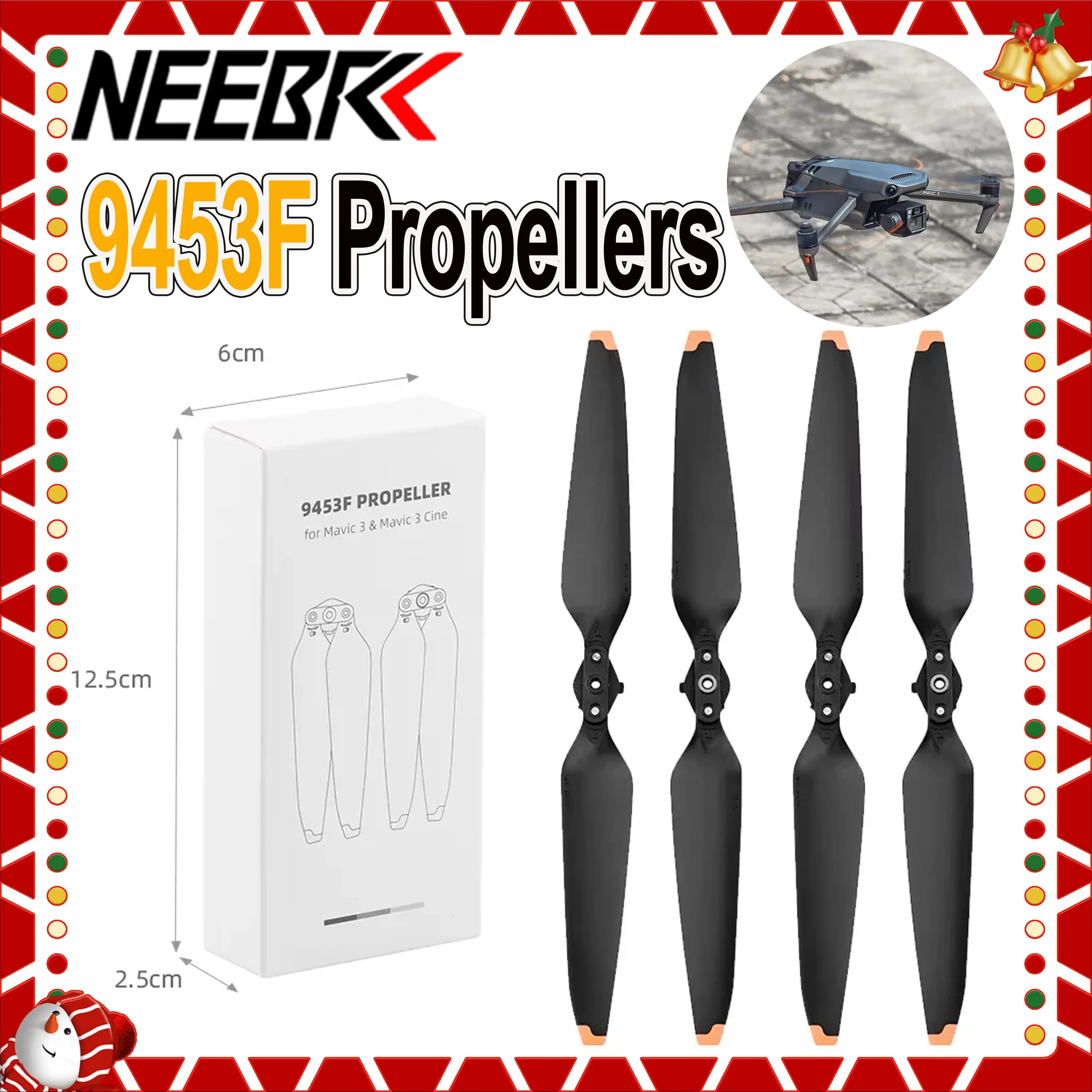 9453F Quick Release Foldable Blade Drone Prop Light Weight Propellers for DJI Mavic 3 Mavic 3 Cine Plane Replacement Accessories