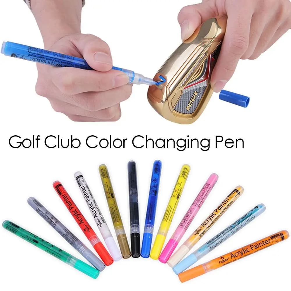 Bright Color Golf Accesoires Covering Power Golf Club Pen Color Changing Pen Acrylic Painter Ink Pen