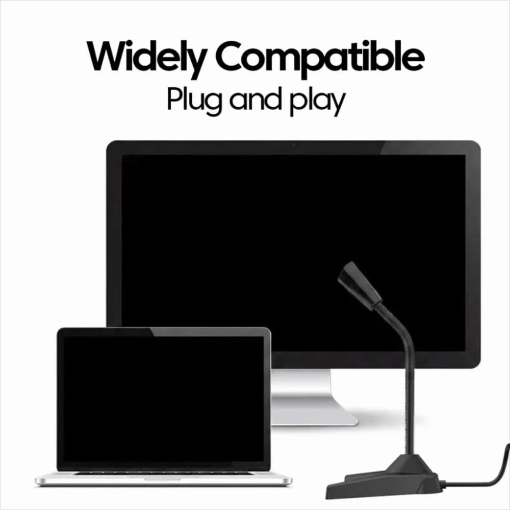 Noise Reduction Desktop Microphone 360° Rotatable High-Definition Audio Wire Gaming Mic Adjustable Stand Non-slip