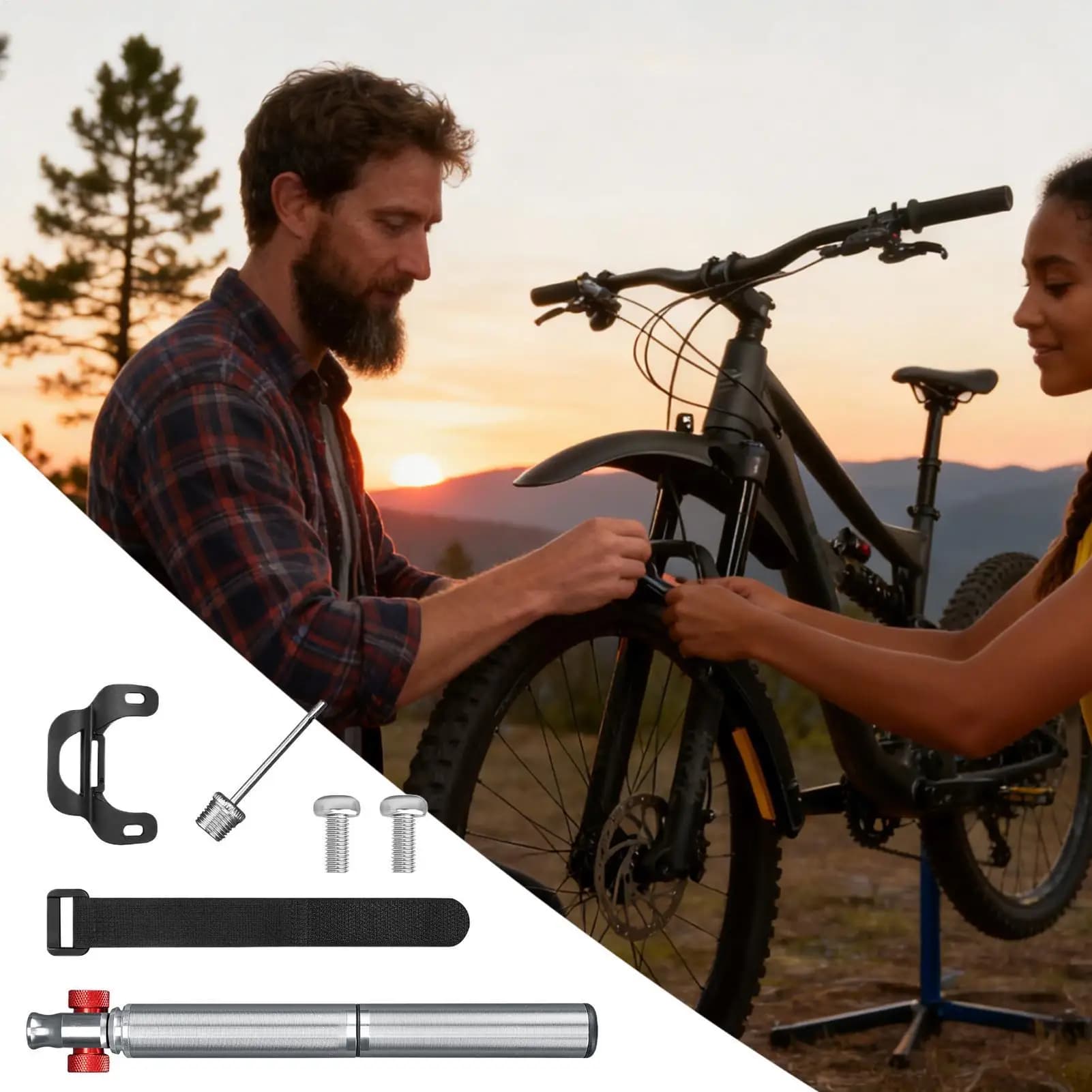 Mini Bike Pump Lightweight Bicycle Ball Inflator With Needle Mini Bike Air Pump For Cycling Commutes Mountain Biking Riding