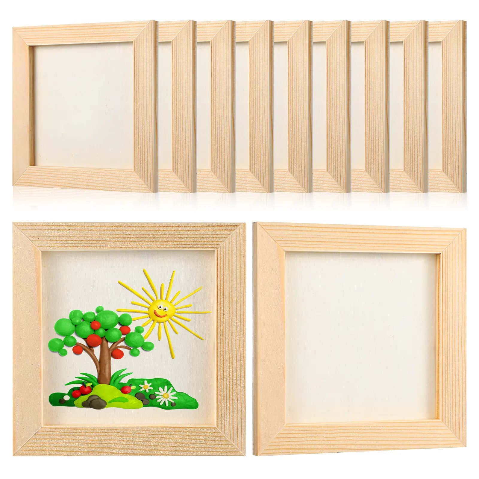 10 Pieces Frames in Lacquer Premium Fine Art for Painting on Clay, Watercolor, Craftsmanship, DIY Decorations, Rustic and Paintable
