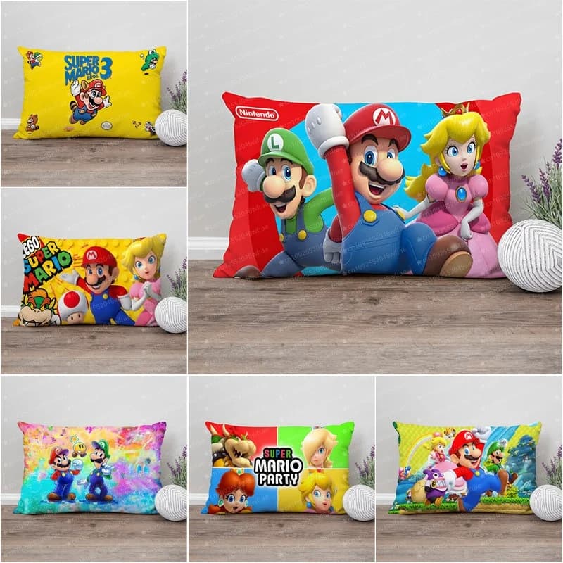 Federa per cuscino con motivo Super Mario Anime, decorazione per la casa, stampa fronte-retro, cuscino carino, soggiorno, regalo creativo