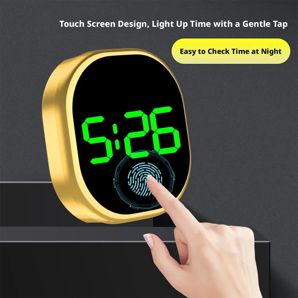 Fashionable Car LED Clock Touch-Control Dashboard Watch with LED Display Light for Fridge RV Classroom Travel Vehicle