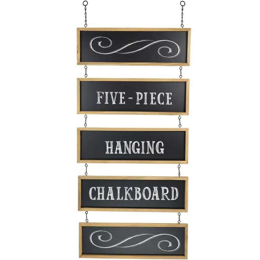 Insegna Lavagna Sospesa con Cornice in Legno, Stile Rustico Vintage, per Matrimoni, Cucina, Dispensa e Decorazione Murale, Lavagna Nera Rettangolare Cancellabile