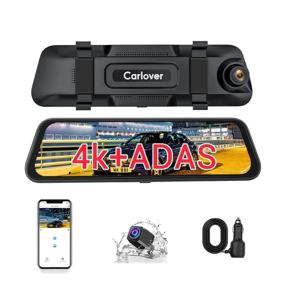 Dash Cam double lens 10''' ADAS BSD FHD Car Mirror DVR Night Version WIFI Front 4K Rear 1080P