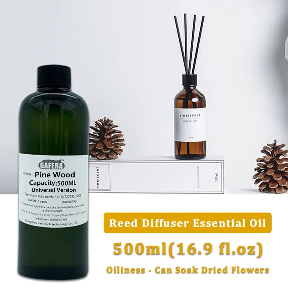 GAFERA 500ml (16.9 oz) Cedar Pine Wood Essential Oils - For Vine Diffuser, Flameless Aromatherapy, Diffuser Replenish Aroma Oil