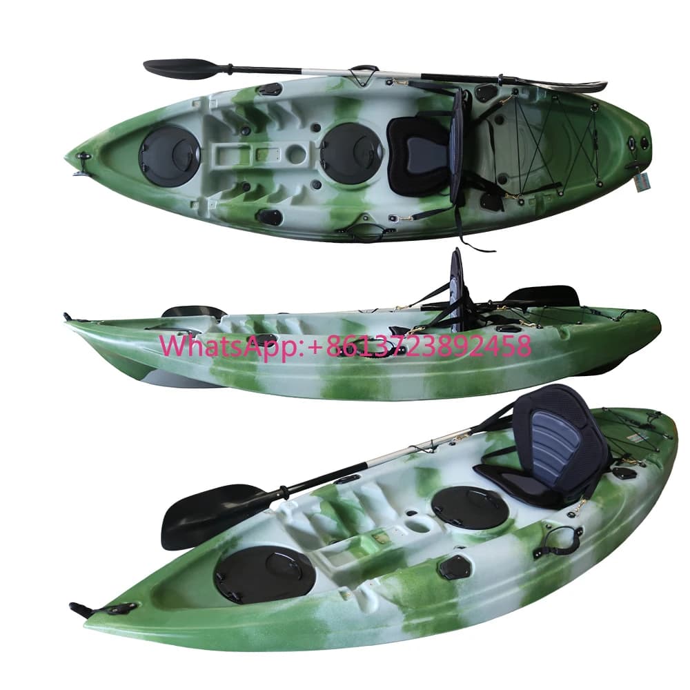 Kayak Vicking 10FT (2,65m) monoposto in HDPE con supporto per pagaia, ideale per fiumi, laghi, turismo/pesca - Resistente, leggero, garanzia 2 anni