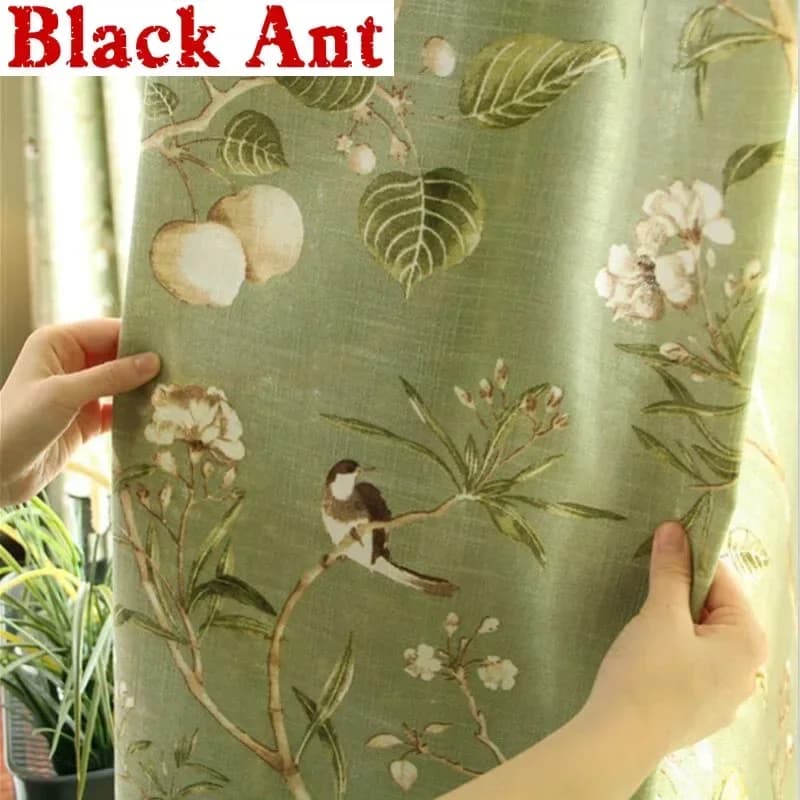 Tenda rustica americana per soggiorno tenda per uccelli finestra camera da letto tende verdi Tulle tessuto trasparente trattamento da cucina X-WP145 #30