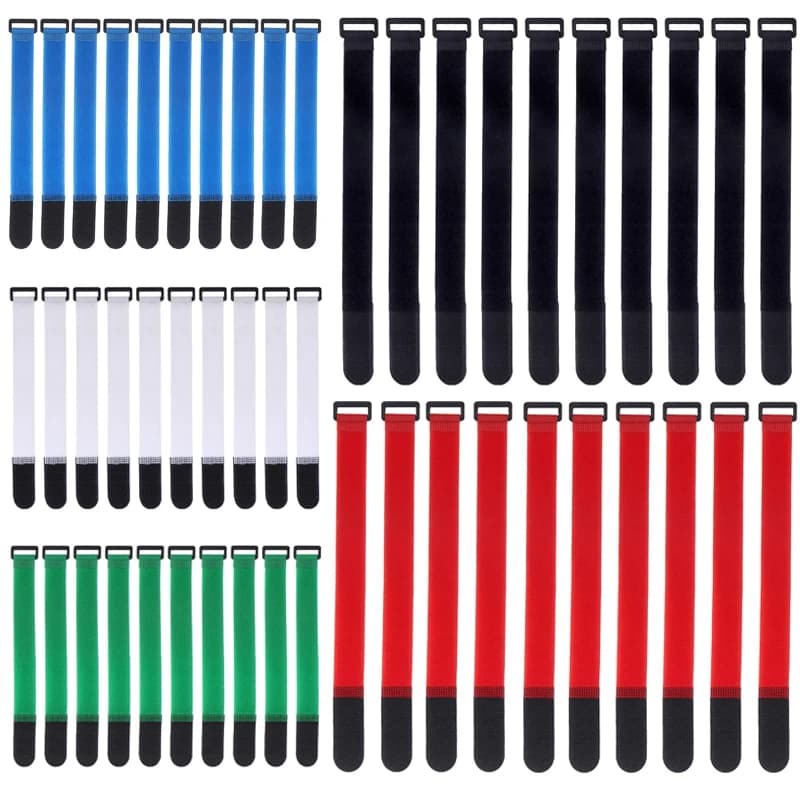 10 pz 2.5 cm di Larghezza Fascette In Nylon Fibbia Inversa Cinghia Riutilizzabile Nastro Autoadesivo di Fissaggio Gancio Anello Cinghia Fissa appiccicosa