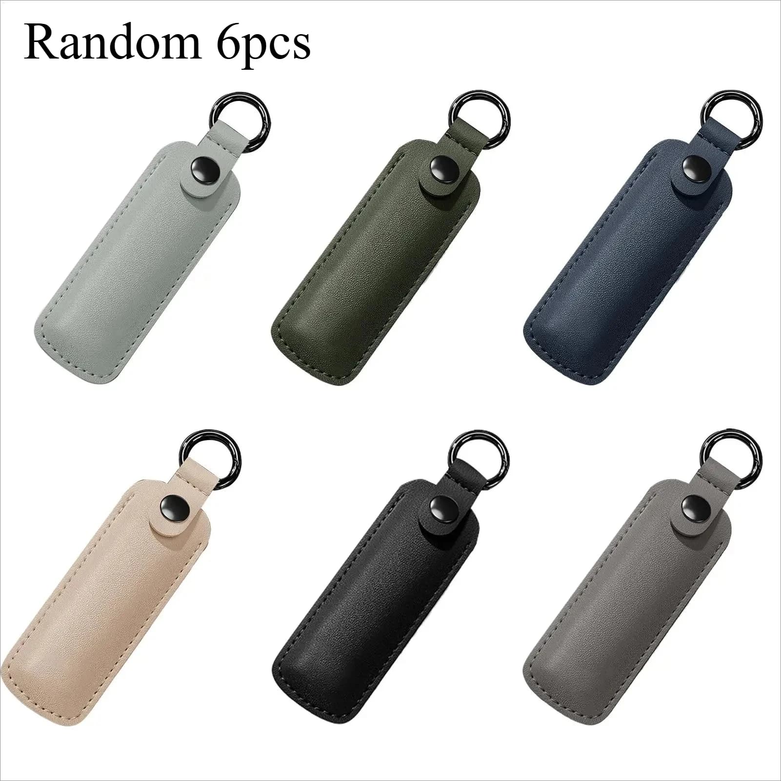 6 Pezzi Custodia Protettiva in Pelle PU per Chiavetta USB, Anti-Smarrimento, con Portachiavi, per Chiavette USB e Memory Stick