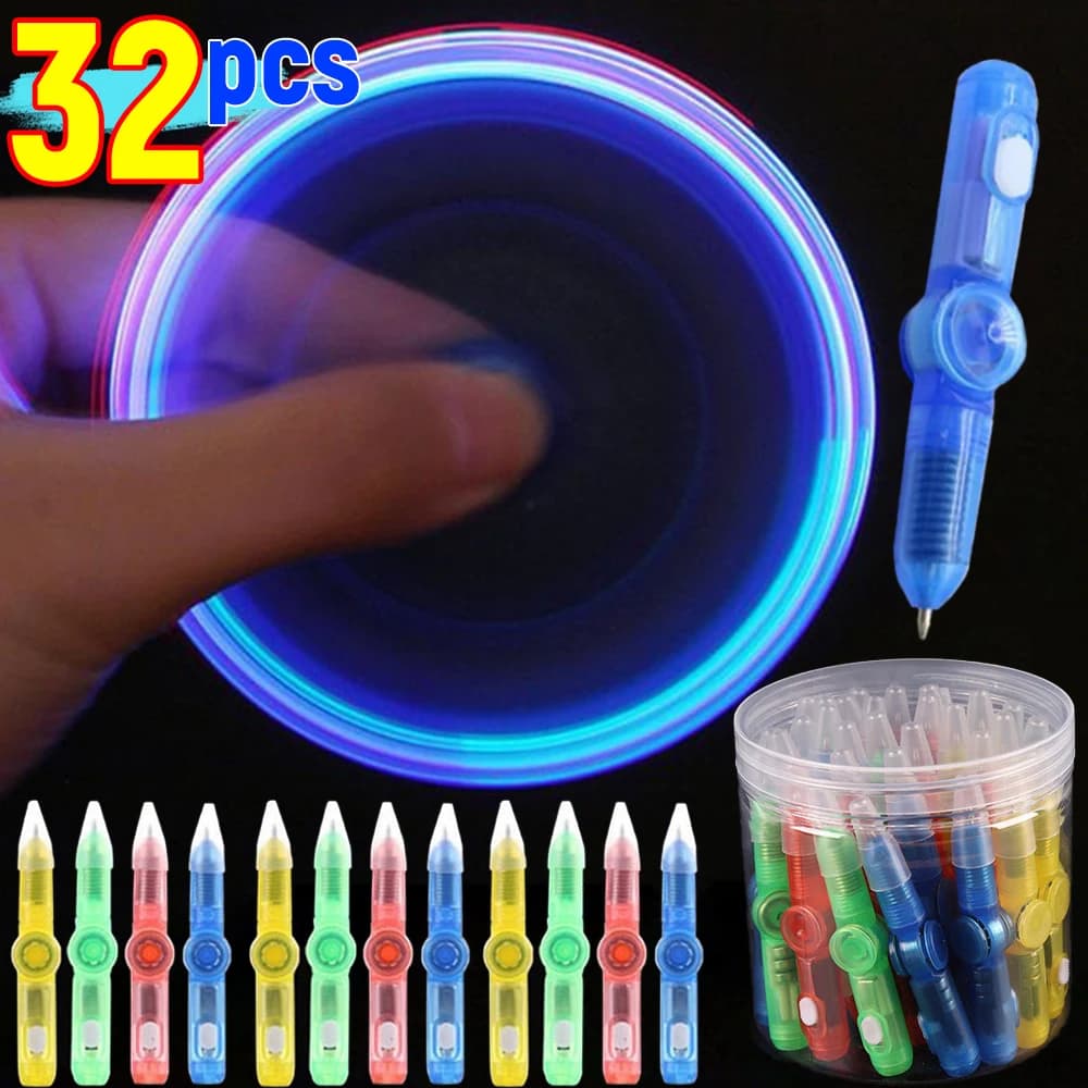 Penna rotante a LED Penna a sfera Fidget Mano superiore Glow in Dark Light EDC Giocattoli antistress Giocattolo per bambini Regalo Materiale scolastico Decompressione