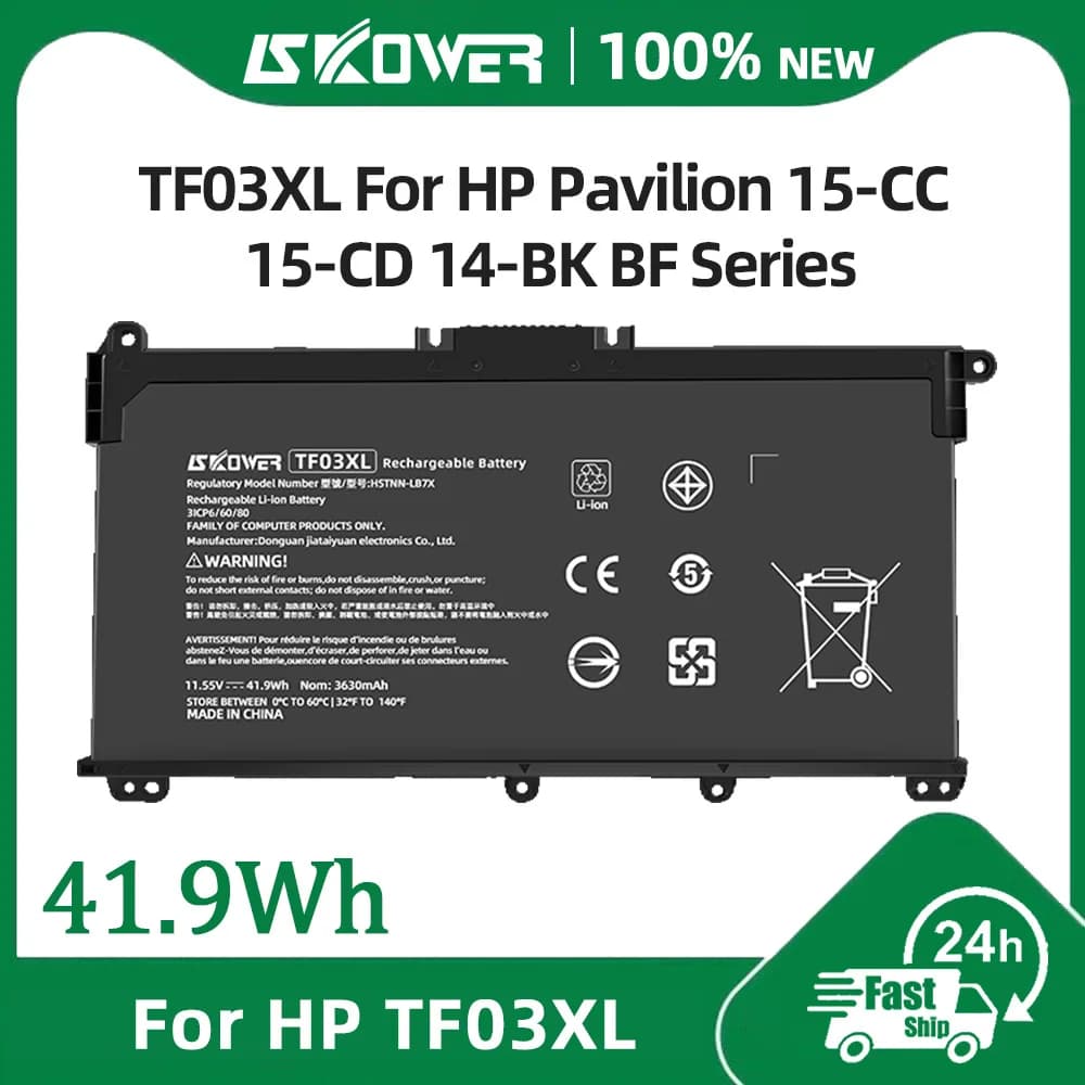 SKOWER TF03XL Laptop Battery For HP Pavilion 14-BK 14-CE 15-CS 15-CC 15-CD 17-BY TPN-C136 TPN-I130 TPN-Q207 fit HT03XL