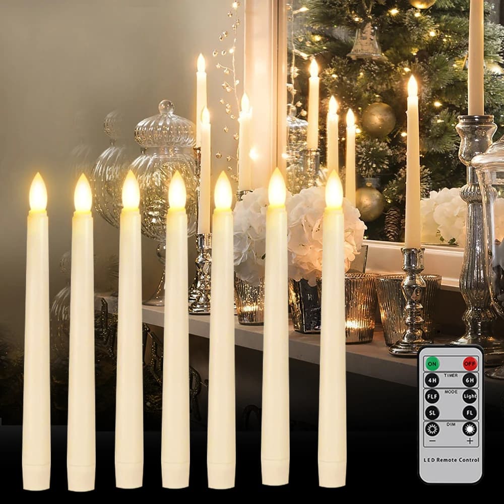 Candela LED Senza Fiamma con 300 Ore di Illuminazione, Luce Calda Tremolante, Candela da Tavolo per Feste, Matrimoni, Natale e Decorazioni Domestiche