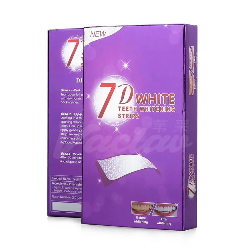 Purple 7D tooth whitening strips to remove yellow from teeth, eliminate bad breath, remove stains, tooth whitening sets, oral hygiene tools