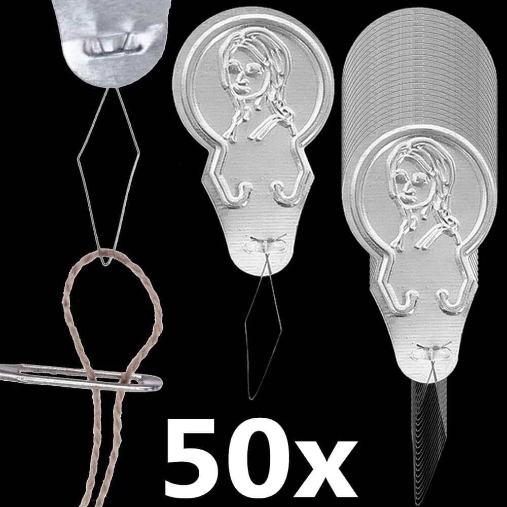 Infila ad ago fai da te inserimento del punto ago da cucito strumenti Leader arco tono argento filo Loop ferri da maglia accessori filo