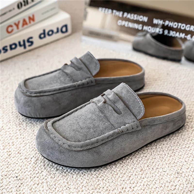 Scarpe Casual da Uomo Comode e alla Moda, Mocassini in Pelle, Ciabatte Semi-Aperte, Slip-on, Scarpe da Guida, Scarpe Traspiranti per Camminare, Modello Unisex
