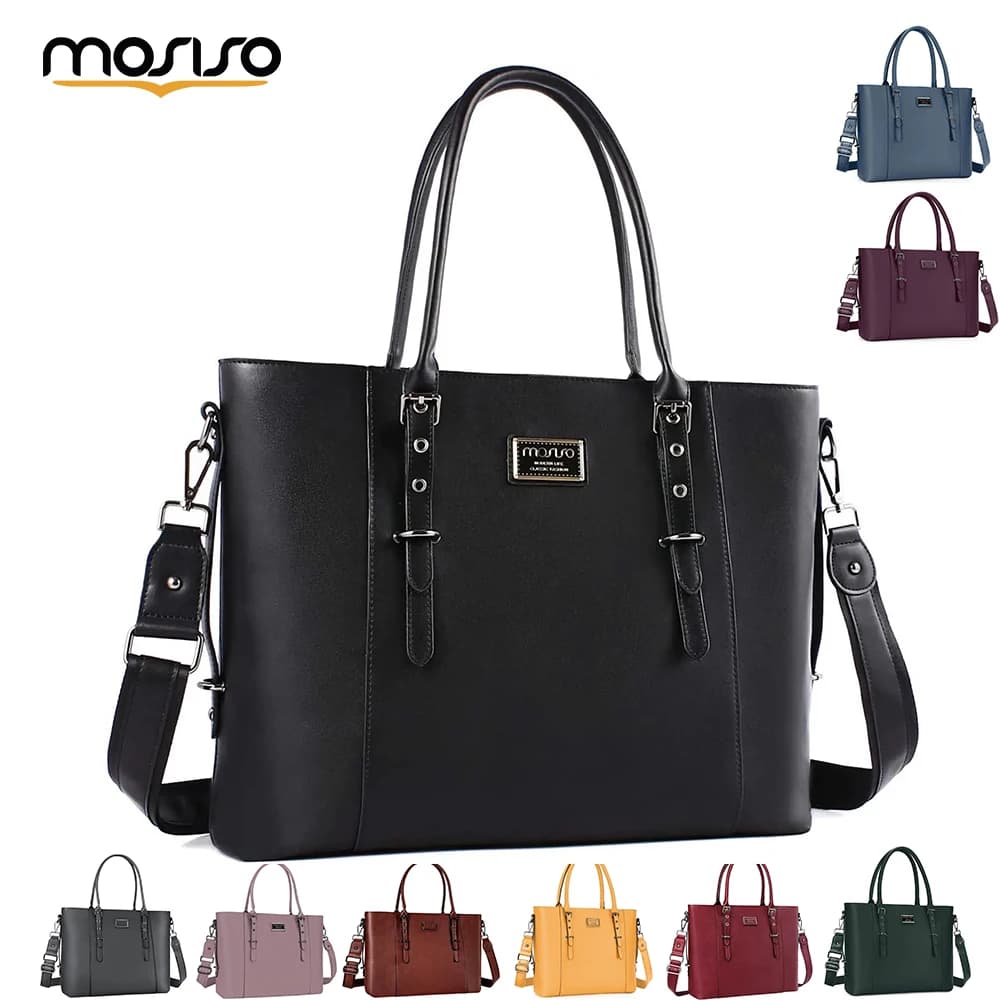 MOSISO Tote Bag per Donna MacBook 13.3 14 15 16 17.3 pollici PU Pelle Impermeabile Notebook Computer Borsa per Laptop Borse da Donna