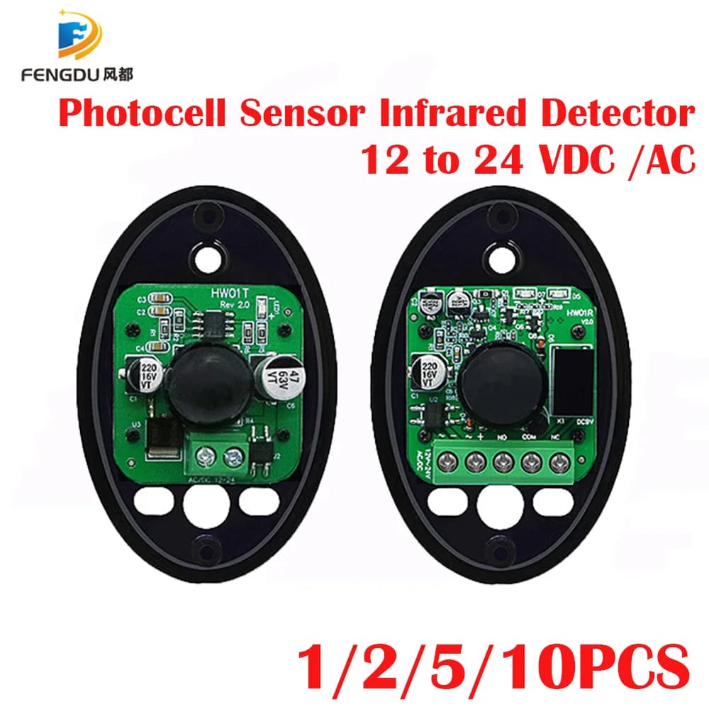 Sensore a raggio infrarosso 10PCS Fotocellule fotoelettriche a infrarossi Rivelatore di barriera per finestra impermeabile DC/AC 12-24V Allarme porta cancello