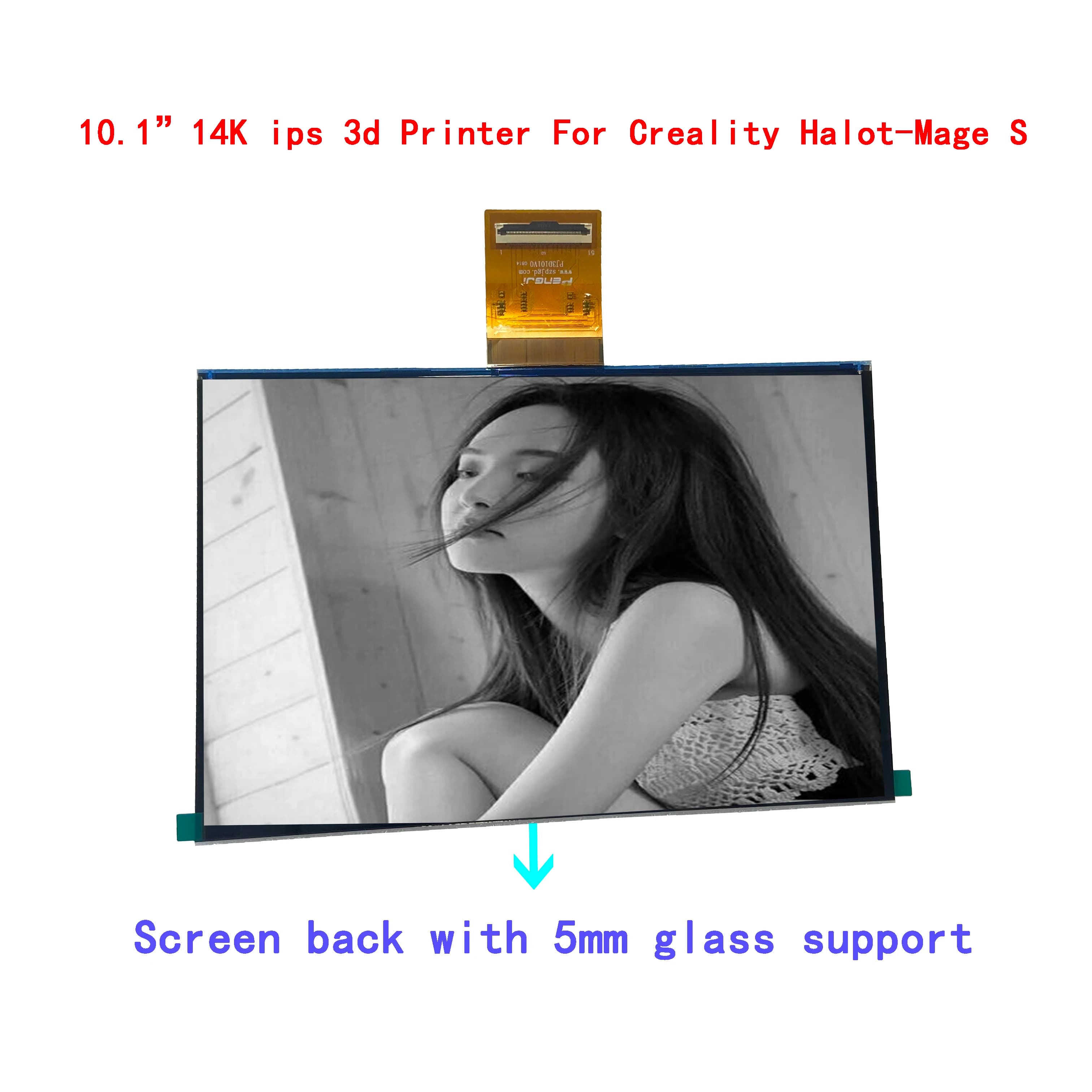 3D Creality Halot Mage S printer with 10.1 inch IPS 14K screen and 5 mm glass, compatible with spare accessories for direct use