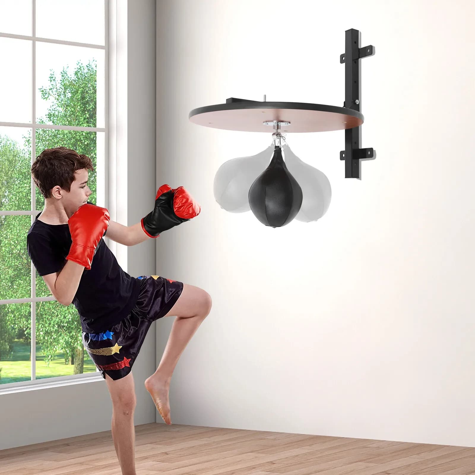 Heavy Duty Speed Bag Platform Kit with Punching Ball for Boxing Training Enhance Hand-Eye Coordination and Upper Body Strength