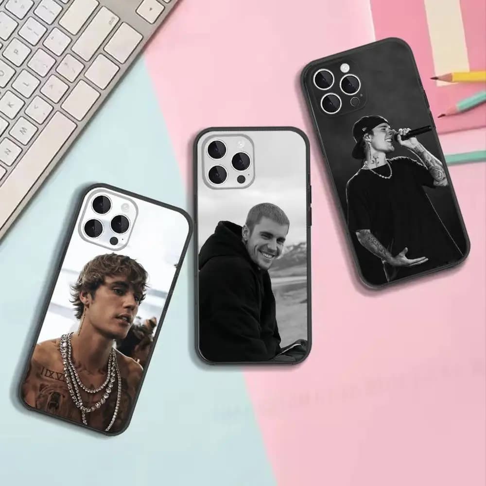 Retro Concert Justin Bieber Phone Case For iPhone 17,16,15,14,13,12,11,Pro,Max,Plus Black Shockproof Soft Cover