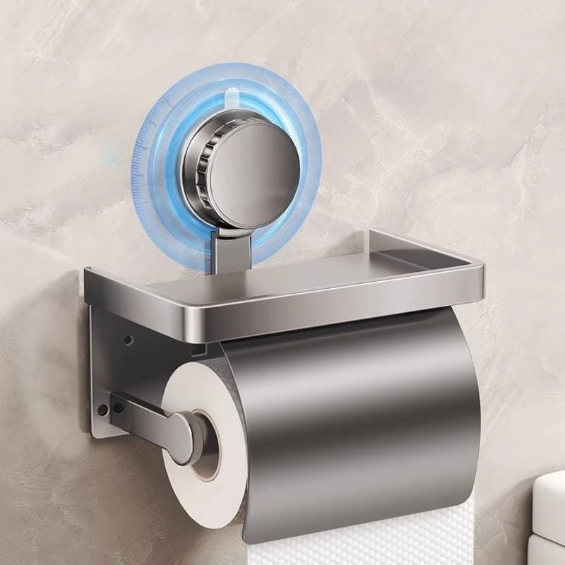 Porta carta igienica con ventosa, porta carta igienica senza foratura, porta fazzoletti da bagno, scatola di carta igienica a parete per uso domestico, 1 pezzo