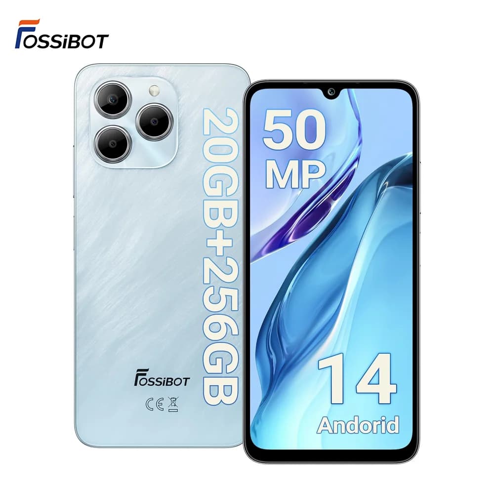 Fossibot S2 Smartphone Batteria da 5000 mAh Fotocamera principale da 50 MP Fino a 20 GB + 256 GB Telefono Helio G85 Octa-core Android 14 NFC Cellulare