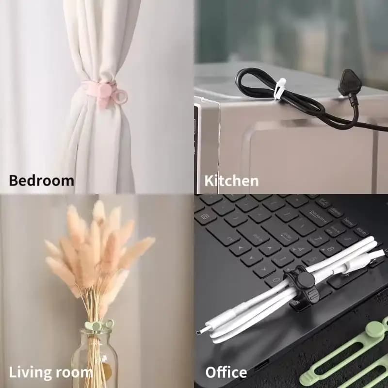 Reusable Silicone Elastic Wire Binding Straps Portable Cable Organizer Ties for Travel Charger Cord Storage