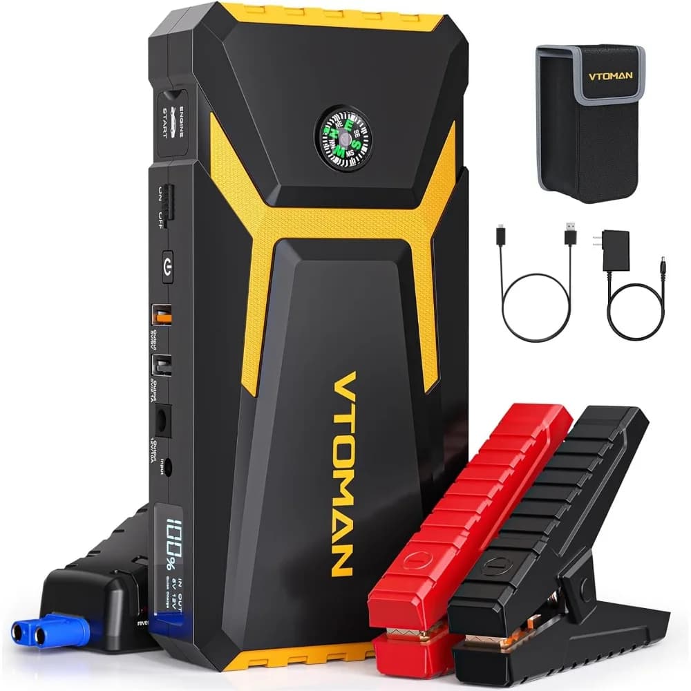 VTOMAN V8 Pro 3000A Avviatore di emergenza, caricabatteria per auto Avviamenti di emergenza per motori diesel da 8,5 litri a gas e 6,5 litri, Ba al litio automatico da 12 V