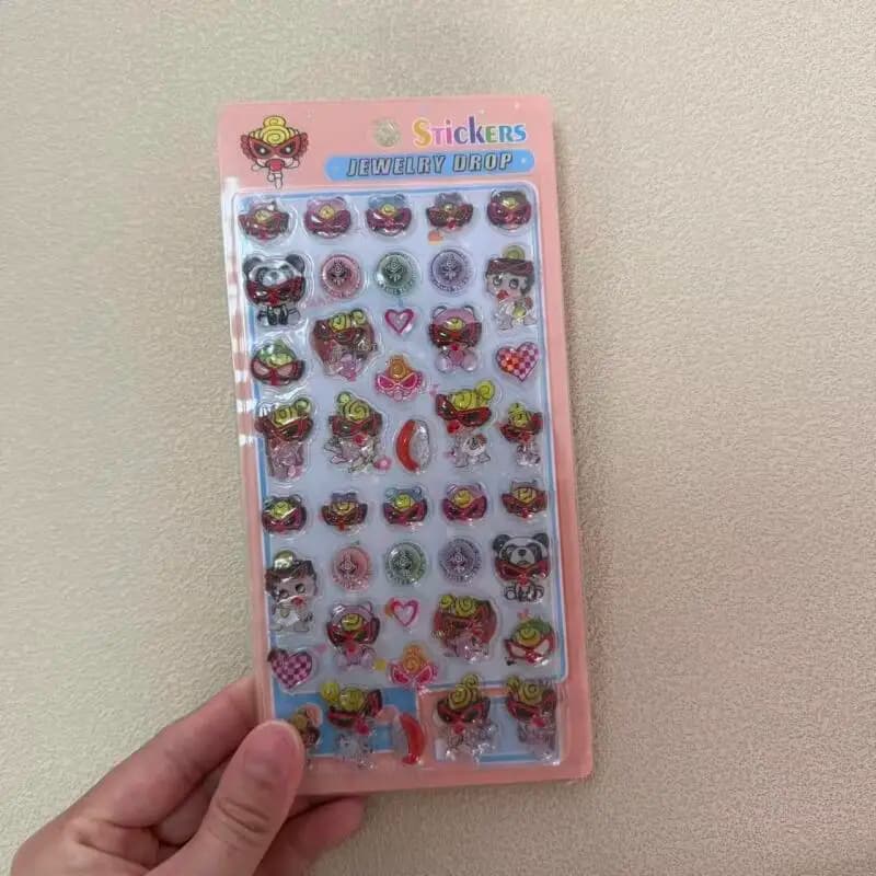 Adesivi 3D in Cristallo Kawaii Cartoon Hystericmini, Decorazioni Creative per Cover Telefono, Adesivi Fai-da-Te, Premio per Studenti