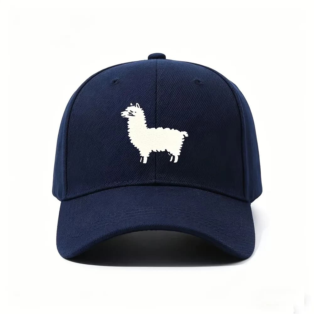 1pc Llama Print Baseball Cap - Adjustable Lightweight Llama Hat with Llama Silhouette, Suitable for Casual Wear