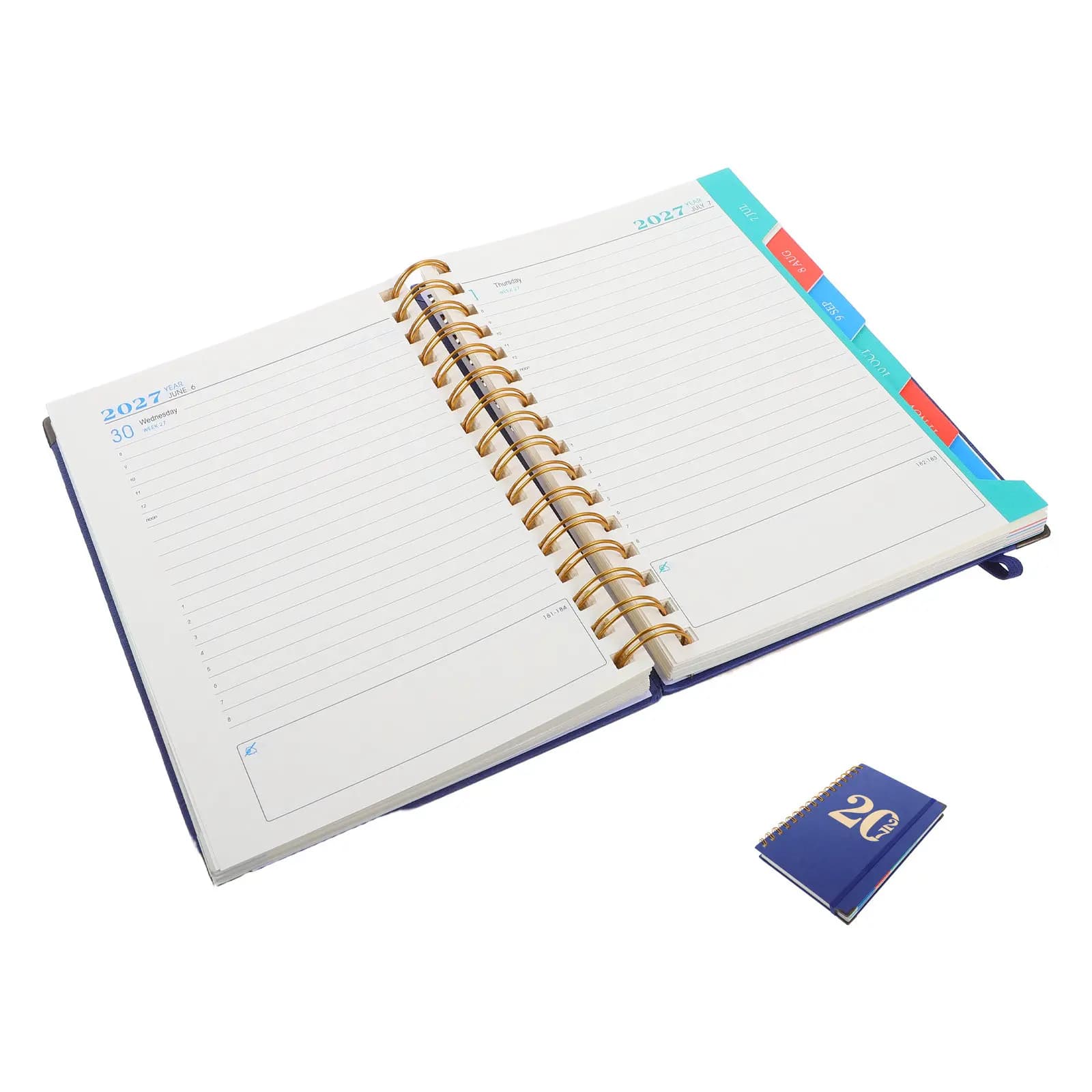Daily Planner 2027 Dark Blue 8.3x5.7 Hardcover Organizer Notebook Monthly Weekly Planner Calendar Appointment Book Task