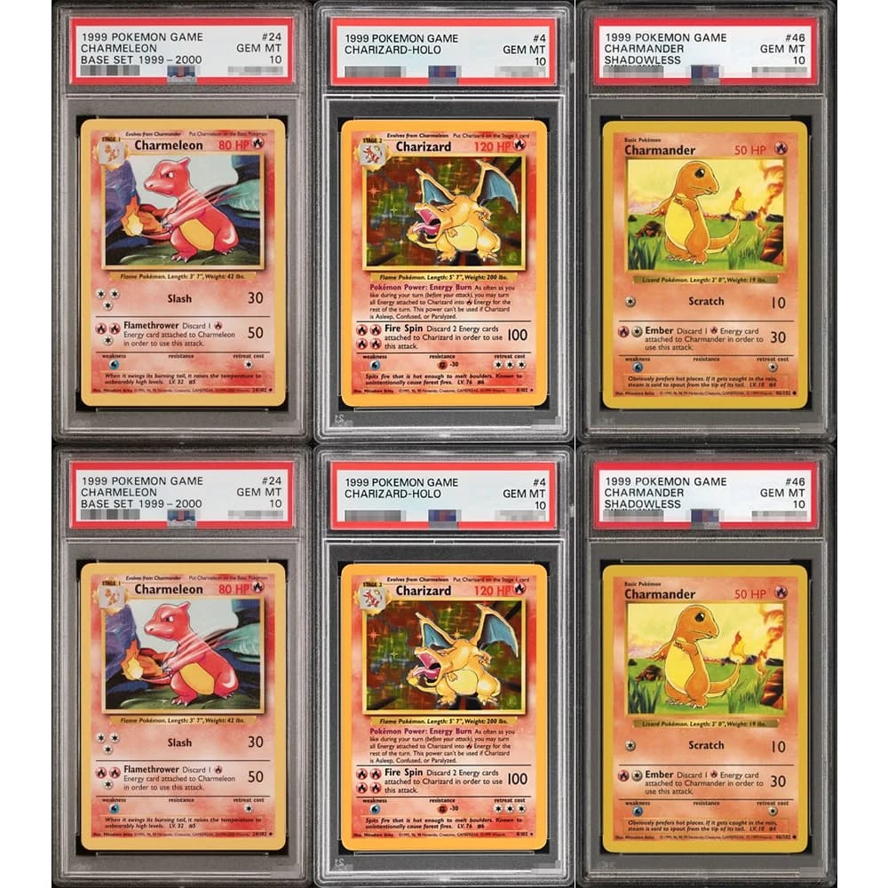 Carta da Collezione Ptcg Fai-da-Te 1999, Charmeleon Charizard Set Base 1999-2000, 24/46 Gem Mt 10, Carta con Etichetta Olografica