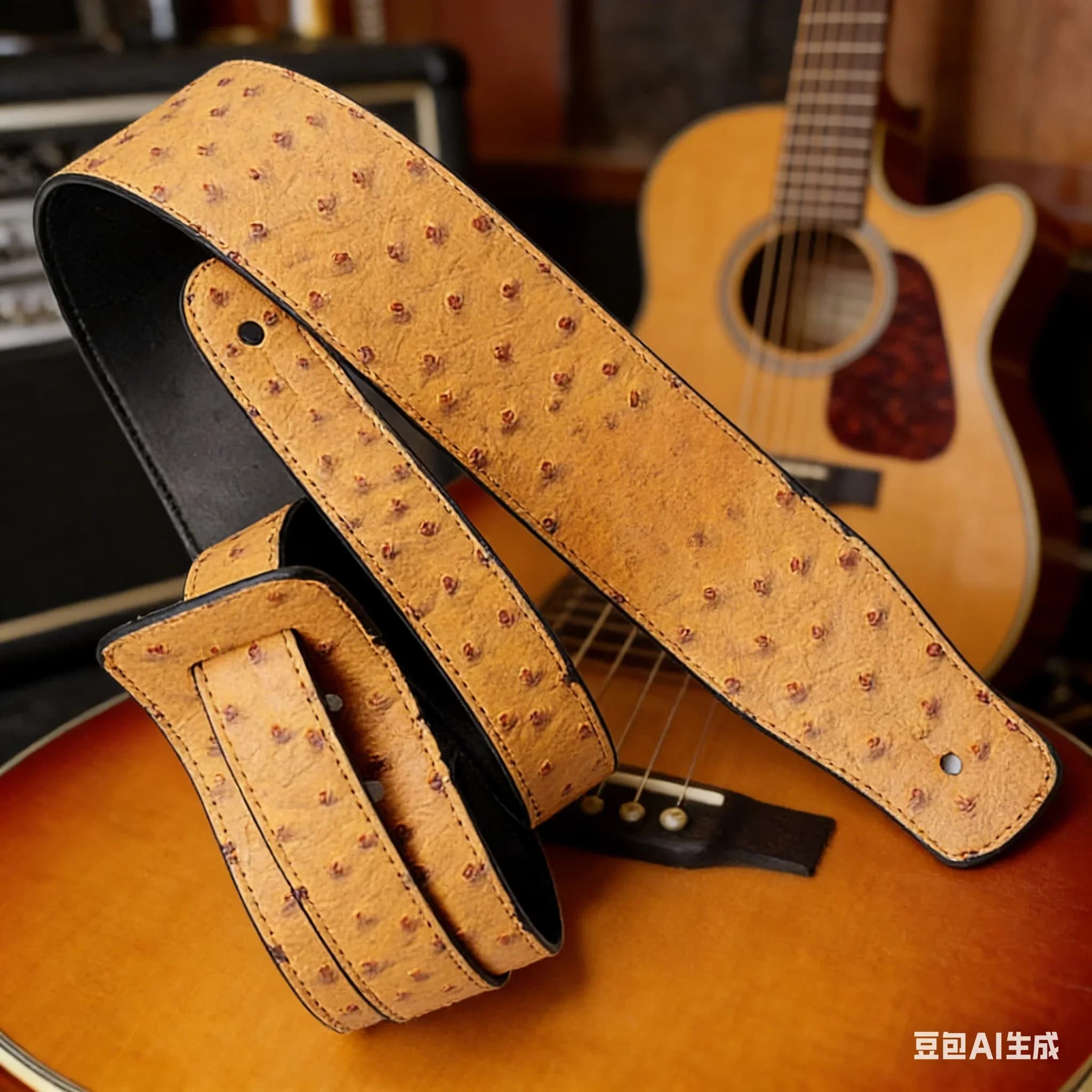 1pc tracolla per chitarra tracolla regolabile in rilievo in pelle PU per basso elettrico acustico/cinghia per chitarra sostituire gli accessori