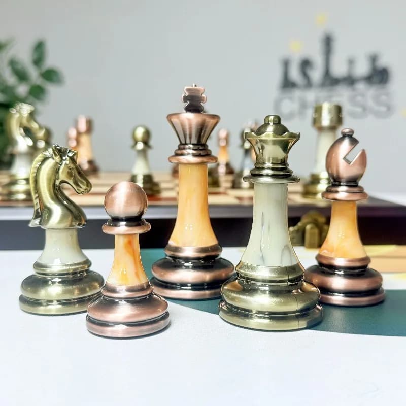 Pezzi degli scacchi di lusso di grandi dimensioni da 3,5 pollici - Scacchi regalo di Natale premium per giochi a casa e regali natalizi