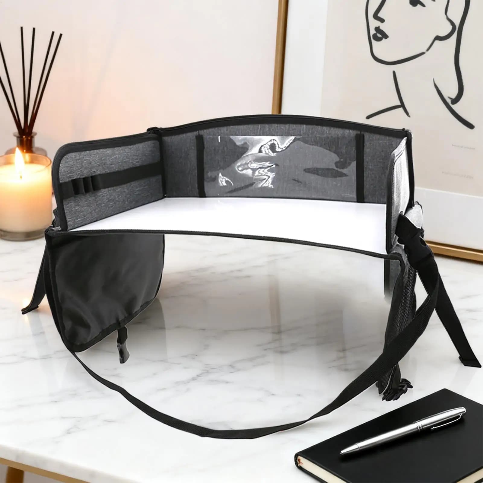 Kids Car Tray With Pocket Foldable Organizer Interactive Toys Kids Travel Car Seat Desk For Outdoor Road Trip Camping Picnic