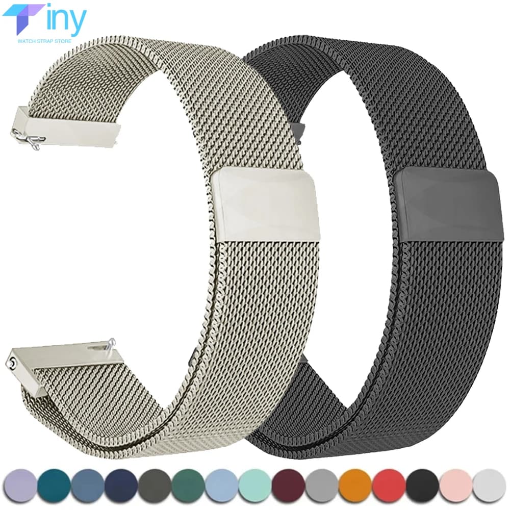 Cinturino magnetico milanese da 20/22 mm per Samsung Galaxy Watch 7 6 5 4 40 44 mm Gear S3 cinturino in acciaio inossidabile per braccialetto Huawei 4 GT3