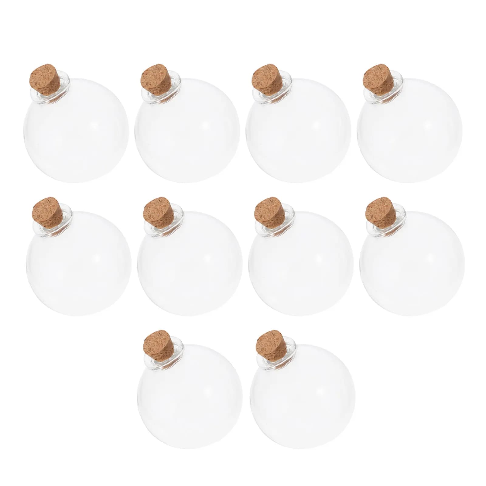10Pcs Empty Perfume Bottle Pendant DIY Car Hanging Decor Glass Wood Material Air Freshener Diffuser for Vehicle Interior