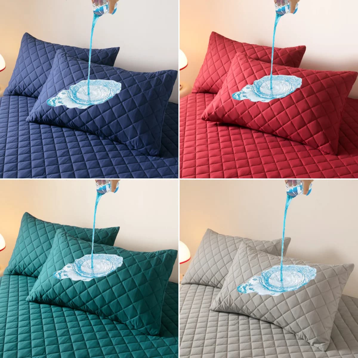 Federa per cuscino a due piani del Nord Europa Federa per cuscino in cotone trapuntato antiacaro antibatterico impermeabile Decorazione della casa per camera da letto