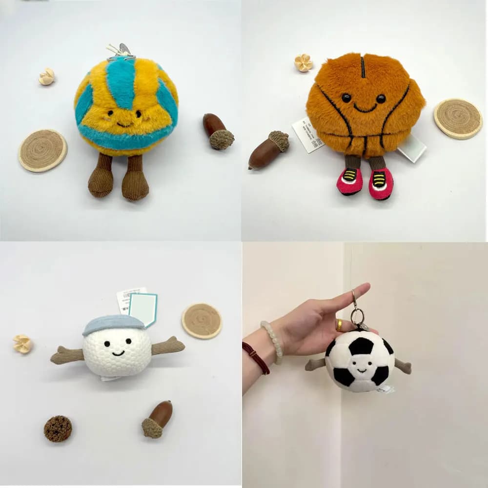 Nuovo Bestseller: Portachiavi con Ciondolo a Forma di Pallone da Basket, Tennis e Golf - Portachiavi e Charm in Peluche Trendy e Creativi - Regali Squisiti