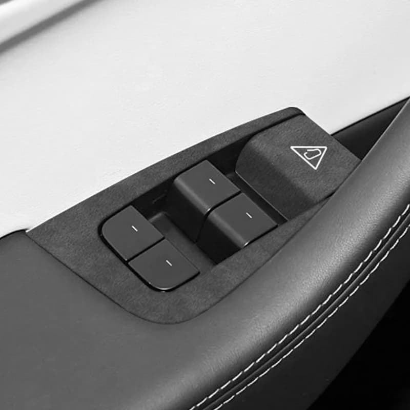 Per Tesla Model Y (2025-) Adesivo per rivestimento pulsanti pannello di controllo finestrino autoFatto di accessori interni in Alcantara