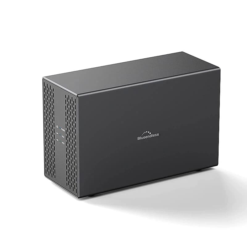 Box Esterno per Dischi Rigidi Dual Bay da 3,5 Pollici USB 3.0 Type-C, Case Server HDD SATA con Dissipazione del Calore
