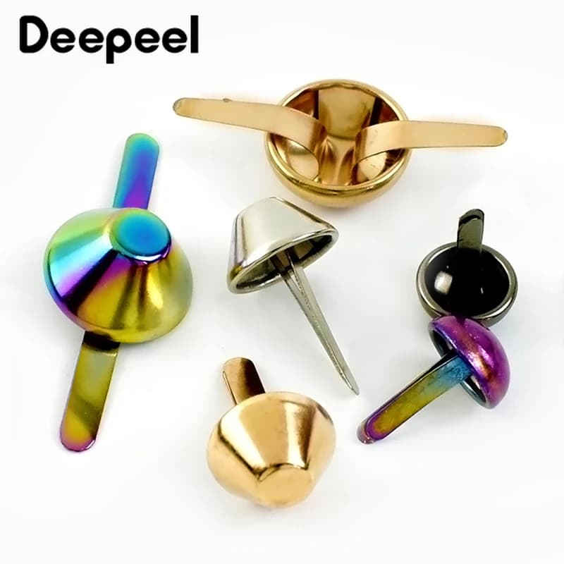 50/100Pcs 10-15mm Metal Buckles Purse Bottom Protect Two-legged Feet Rivets for Handbag Collision Studs Spike DIY Acccessories