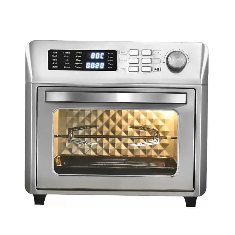 Friggitrice ad Aria Digitale Senza Olio da 26L per Uso Domestico con Corpo in Acciaio Inossidabile e Funzione Grill
